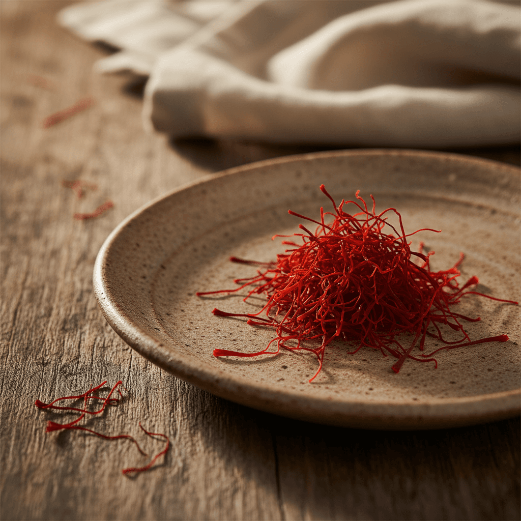 Close-up of dark spice blend on a spoon over a dark slate surface
