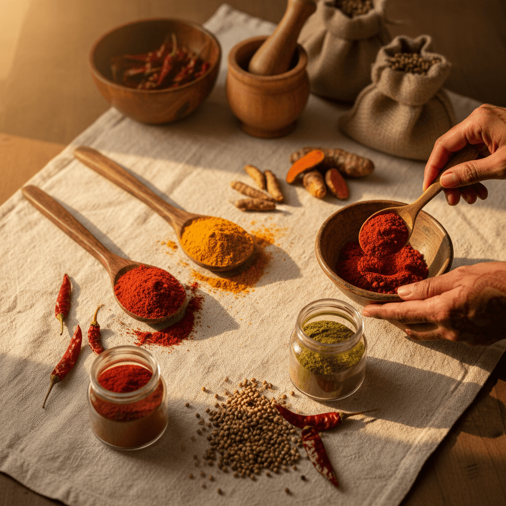 Close-up of a spice blend in a premium bowl